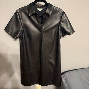 Black Size L Vegan Leather Dress